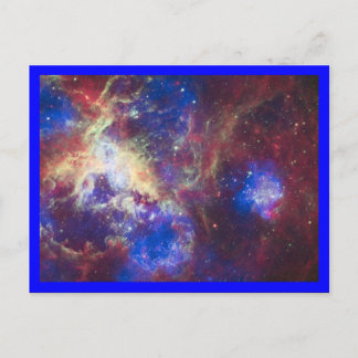 Tarantula Nebula Blue Border Postcard