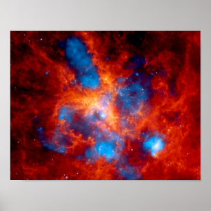 Tarantula Nebula Colorful Infrared Space Photo Poster