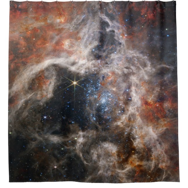 Tarantula Nebula Image from JWST Shower Curtain (Front)