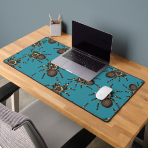 Tarantula on blue desk mat
