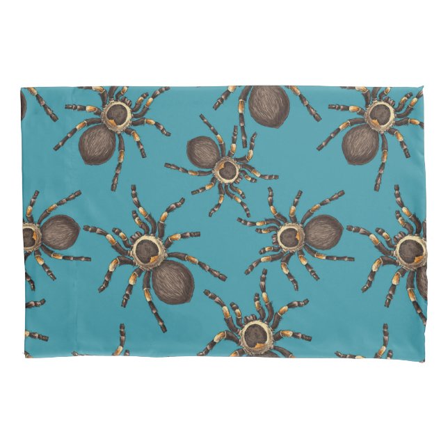 Tarantula on blue pillowcase (Front-Left)