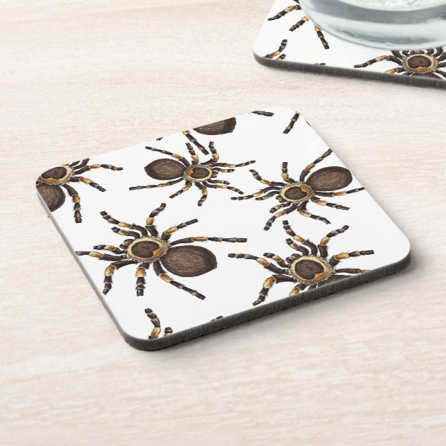 Tarantula on white coaster (Left Side)