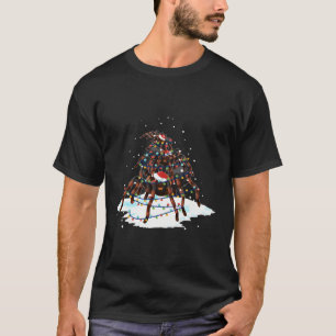 Tarantula Santa Christmas Light Tree T-Shirt