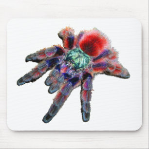 Tarantula spider, arachnid, big blue/red spider mouse mat