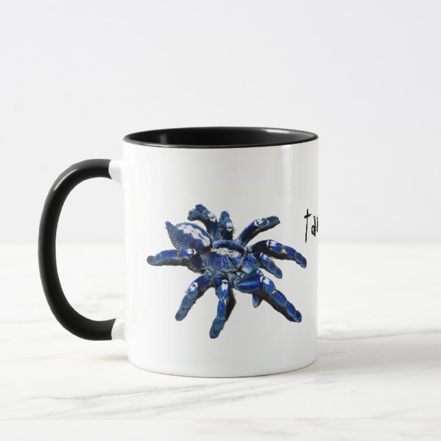 Tarantula, tarantul-mania, big blue spider mug (Left)