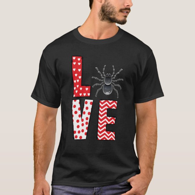 Tarantula Valentines Day Love Valentine Cute Heart T-Shirt (Front)