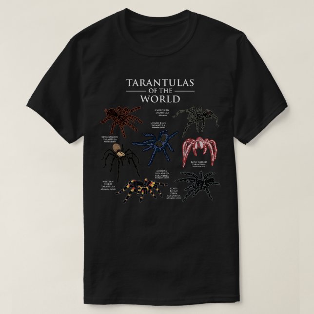 Tarantulas Of The World T-Shirt (Design Front)