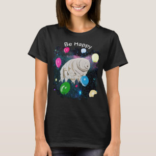 Tardigrade floating through space with Balloons T-Shirt