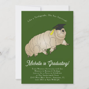 Tardigrade Graduation Party Moss Piglet Water Bear Invitation