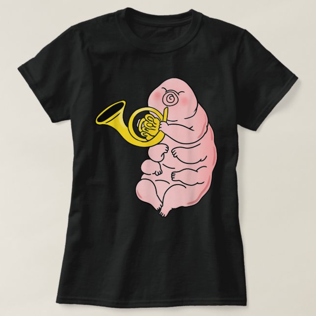 Tardigrade Playing French Horn2 T-Shirt (Design Front)