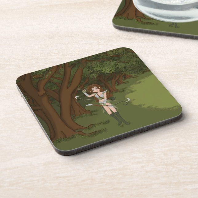 Taren the Archer Warrior Elf Girl Coaster (Left Side)