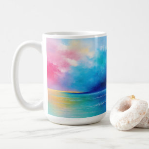 “Tarfarran” Pink and Blue Landscape Seascape Coffee Mug