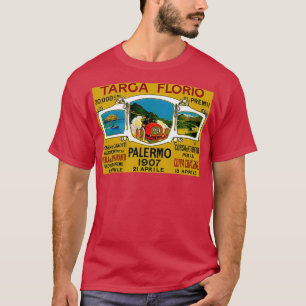 TARGA FLORIO Vintage Palermo Auto Racing Print T-Shirt