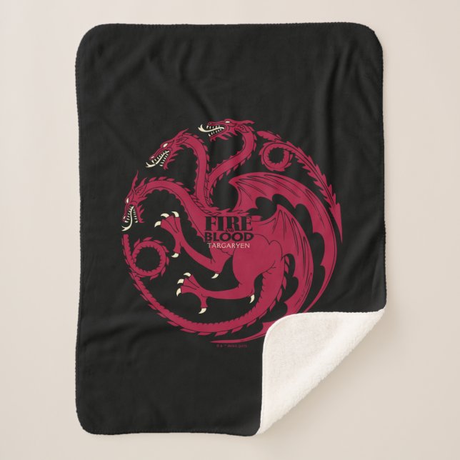 Targaryen Sigil - Fire & Blood Sherpa Blanket (Front)