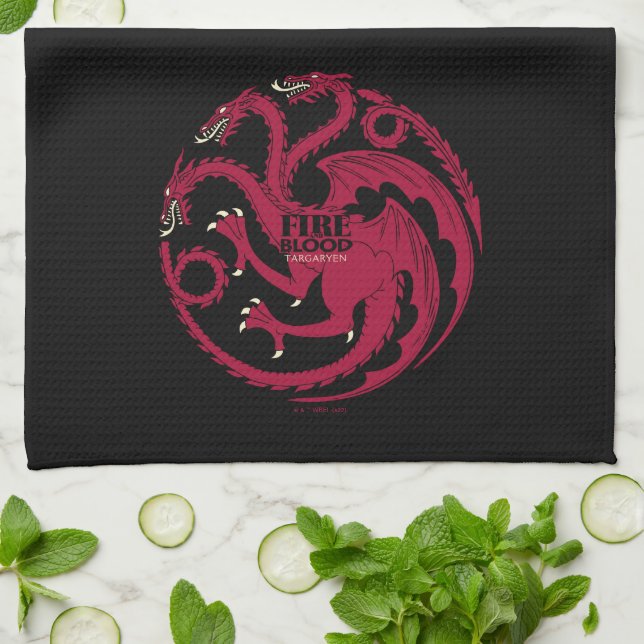 Targaryen Sigil - Fire & Blood Tea Towel (Folded)