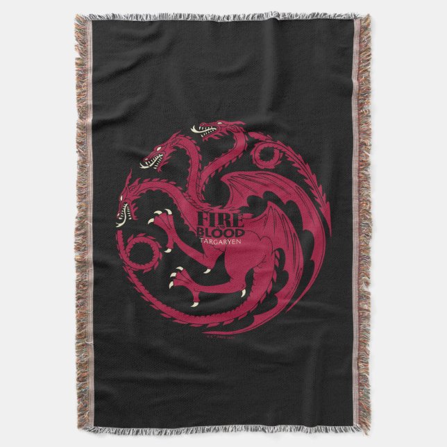 Targaryen Sigil - Fire & Blood Throw Blanket (Front Vertical)