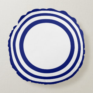 Target Bullseye,Blue-White Round Pillow