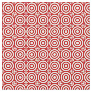 Target Bullseye, Red and White Fabric