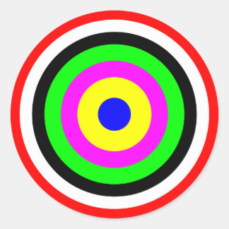 Target, coloured circles classic round sticker
