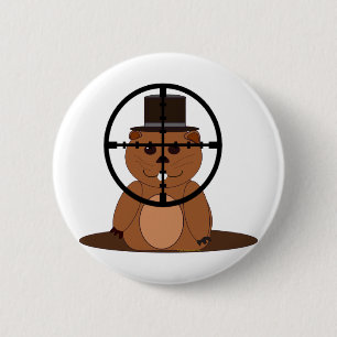 Target: groundhog 6 cm round badge