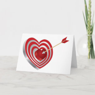 Target Heart with Arrow Greeting Card