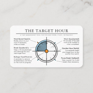 Target Hour Focus Tool Work Study Practice Business Card