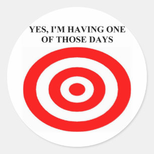 target on mt back. classic round sticker