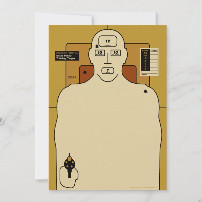 Target Paper, Gun Man Shooting Target (Front)