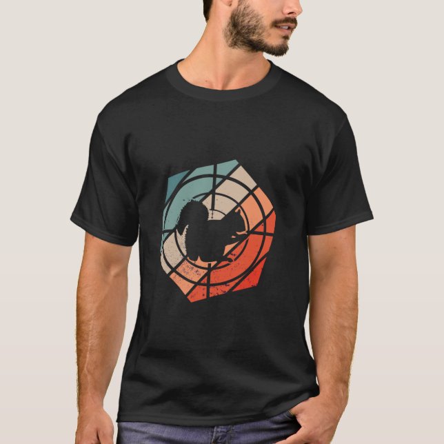 Target Scope Hexa Squirrel Hunter Retro Squirrel H T-Shirt (Front)