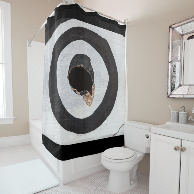 target tears up shower curtain (In Situ)
