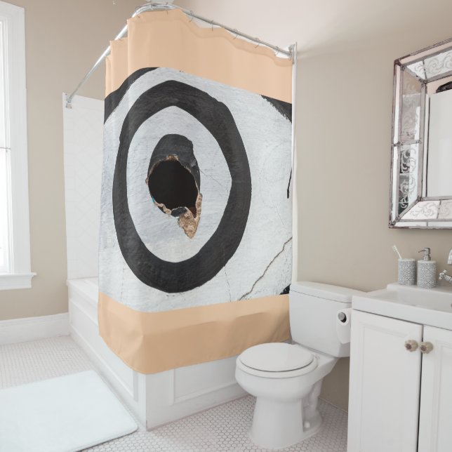 target tears up shower curtain (In Situ)