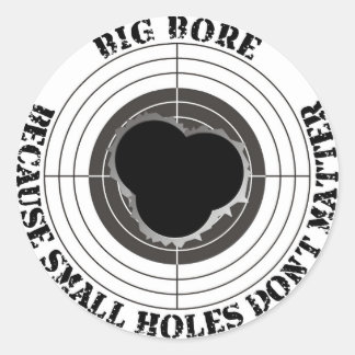 Target with large bullet holes - big bore classic round sticker