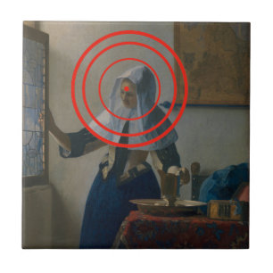 Target Young Woman With Water Pitcher Vermeer Art  Tile