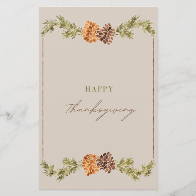 targeta elegante de acción de gracias (Front)