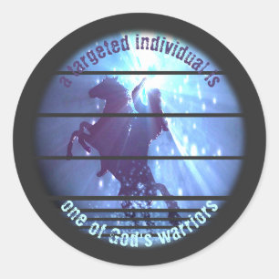 Targeted Individuals Custom Rearing Horse Warrior Classic Round Sticker