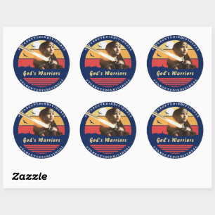 Targeted Individuals Custom Text Lady Warrior  Classic Round Sticker