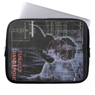 Targeted - Techno-Brutalist Streetwear Design Laptop Sleeve
