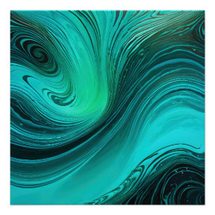 "Tarifa" Blue Swirls Waves Poster