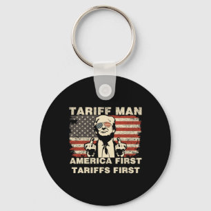 Tariff Man Funny Trump Tarrifs Meme America First Key Ring