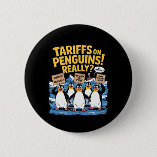 Tariff Penguins Flippers Up Heard Island Funny Res 6 Cm Round Badge
