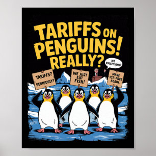 Tariff Penguins Flippers Up Heard Island Funny Res Poster