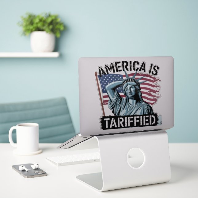 Tariff Titters – America’s Satirical Statement (Laptop On Desk)