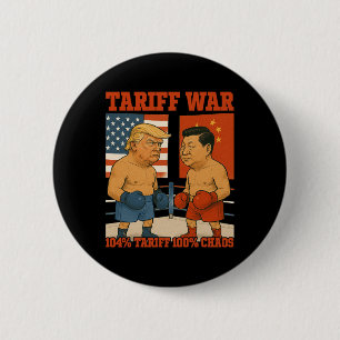 Tariff War Funny Trump Vs Xi Jinping Boxing Match 6 Cm Round Badge
