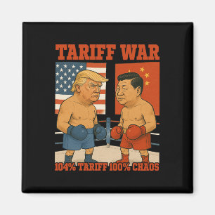 Tariff War Funny Trump Vs Xi Jinping Boxing Match Magnet