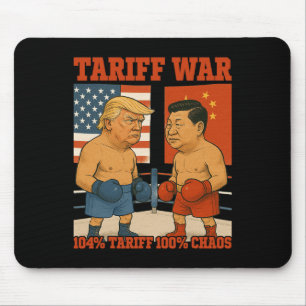 Tariff War Funny Trump Vs Xi Jinping Boxing Match  Mouse Mat