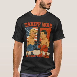 Tariff War Funny Trump Vs Xi Jinping Boxing Match T-Shirt