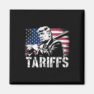 Tariffs Trump Usa Flag Trade Power Funny Tess Magnet