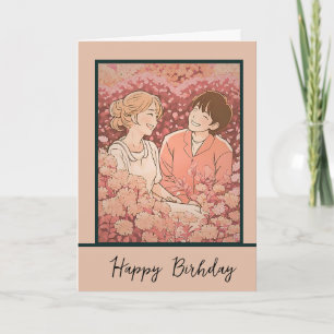 Tarjeta anime girl happy birthday card