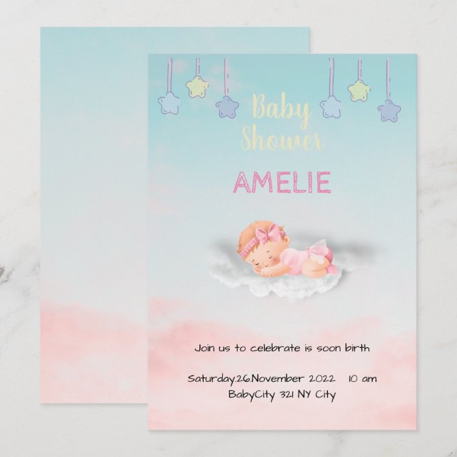 Tarjeta De Agradecimiento Baby Shower Thank You Card (Front/Back)