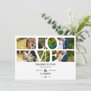 Tarjeta De Agradecimiento Love Quote White Trendy Thank You Card